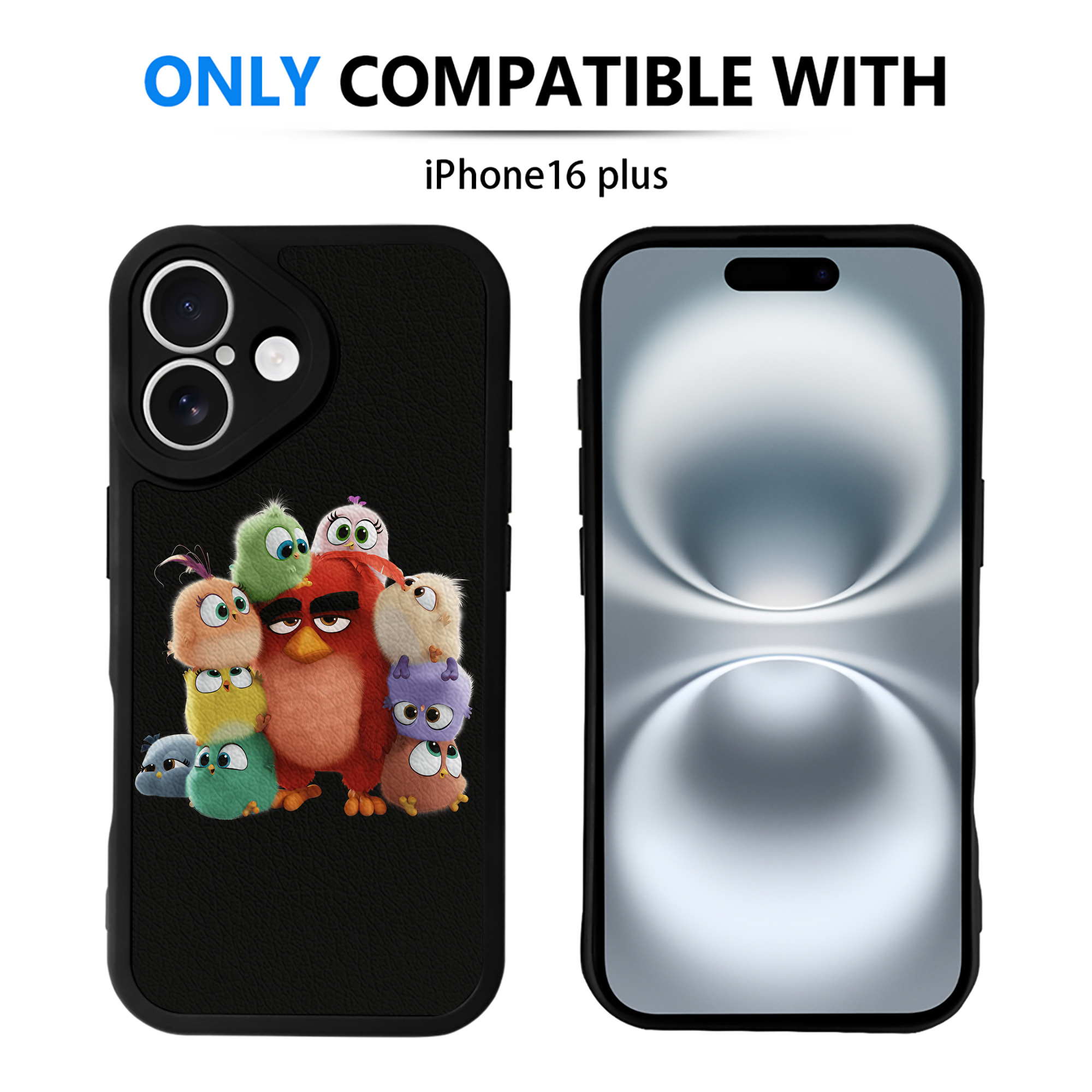 （画像用） Angry Birds アングリーバード 【iPhone 16シリーズ対応】シリコンスマホケース（レザー調） 材質：シリコン
